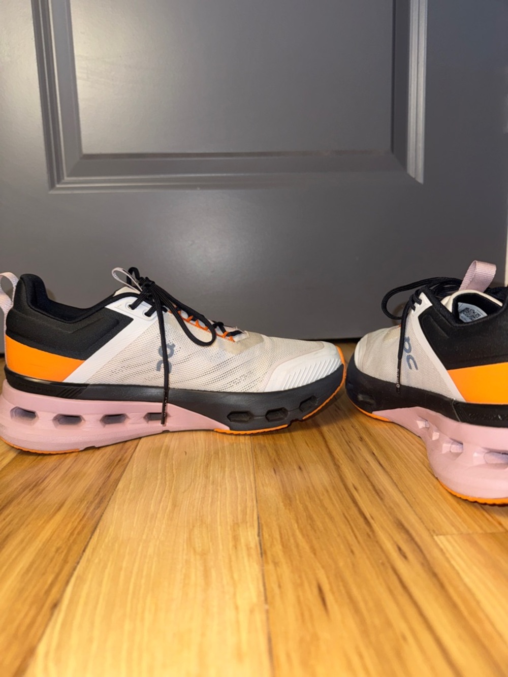 Women’s On Cloudnova X Sneakers White Pink Orange Black Running Training Shoes - Picture 7 of 10